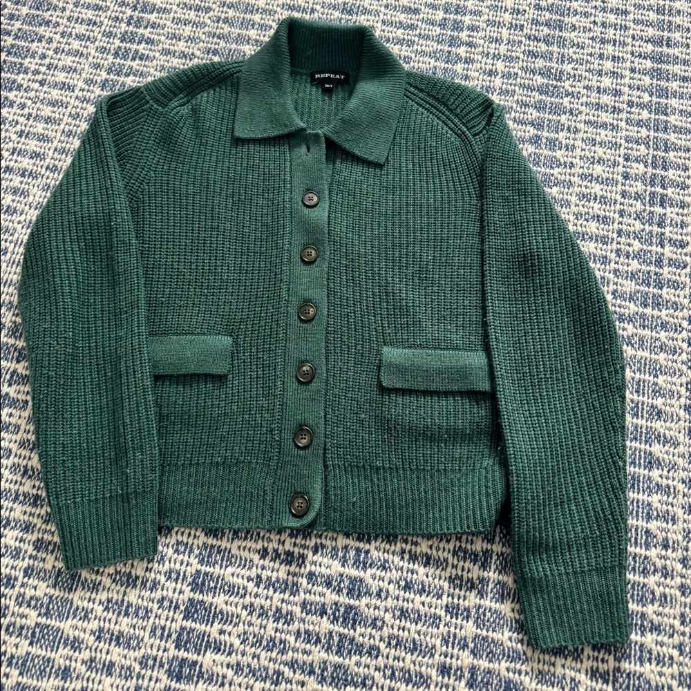 Repeat cashmere wool cardigan sweater Sz S
